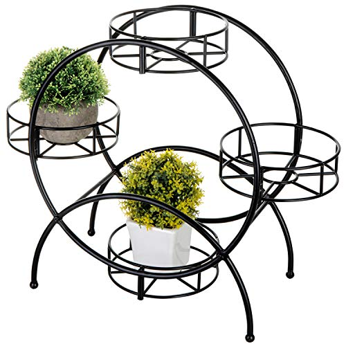 Algopix Similar Product 7 - MyGift Round Metal Tabletop Planter