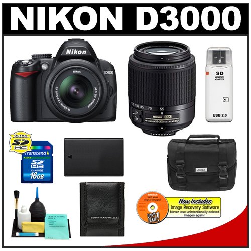 Black Friday Nikon D3000 10MP Digital SLR Camera with 1855mm f/3.55