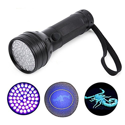 NewVan Tech UV Ultraviolet Flashlight Blacklight, 51 LED 395 nM Handheld Portable Black light Pet Urine and Stain Detector