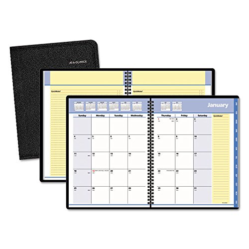 AT-A-GLANCE QuickNotes Monthly Planner, 6 7/8 x 8 3/4, Black, 2016