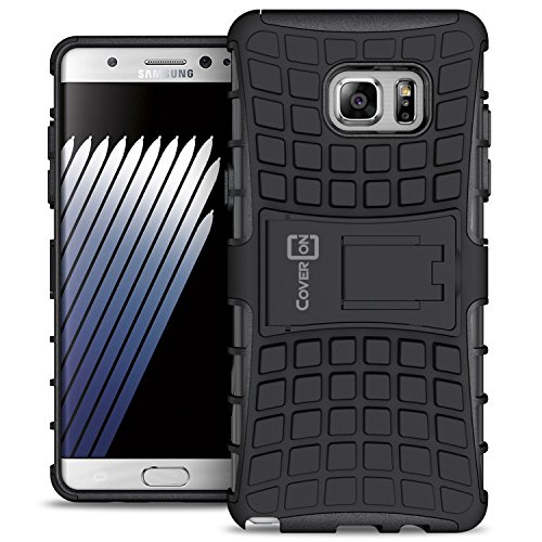 Galaxy Note 7 Kickstand Case, CoverON [Atomic Series] Hybrid Armor Cover Tough Protective Hard Kickstand Phone Case for Samsung Galaxy Note 7 - Black