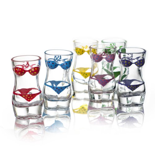 Algopix Similar Product 3 - Lady Torso Bikini Shot Glass Set of 6