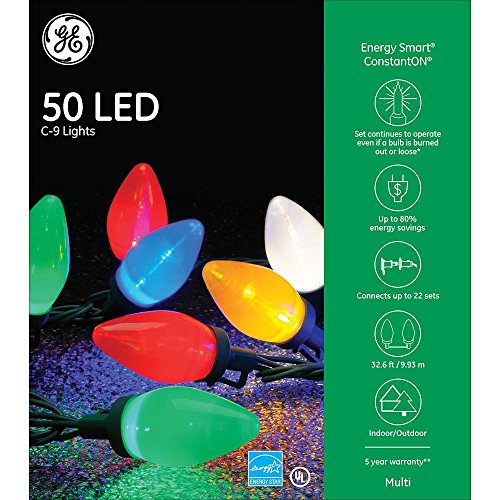 GE Energy Smart 50 Multicolor LED C-9 Holiday/Christmas Lights - 32.6ft String (Indoor/Outdoor) (1)
