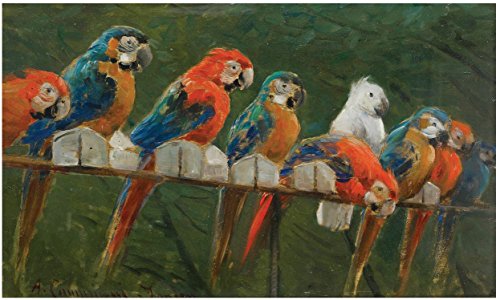 Artifact Puzzles - Alceste Campriani Pappagalli Wooden Jigsaw Puzzle
