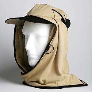 日焼け防止・UVカットする帽子、紫外線保護指数UPF50+【フリルネックU.T.E.】(サンド)