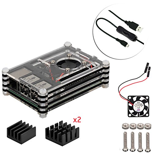 4 en 1 kit profesional para Raspberry Pi 3 & Raspberry Pi Modelo B 2, negras en rodajas 9 Capas...