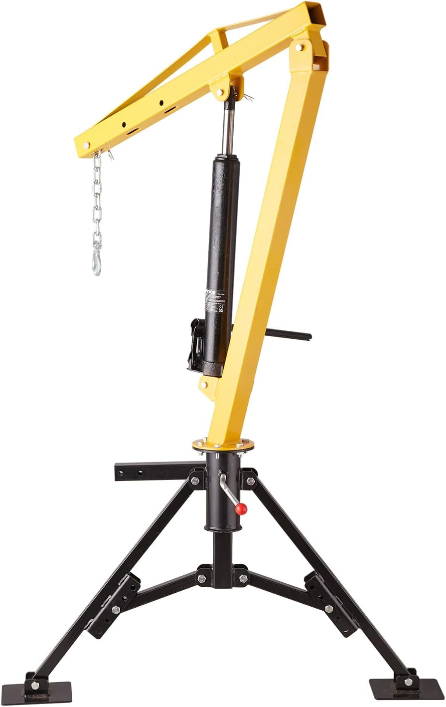 VEVOR Hydraulic Pickup Truck Crane, 1000 Lbs Capacity, 360° Swivel, Hitch Mounted Crane With Three Boom Capacities Of 500 Lbs, 750 Lbs & 1000 Lbs_voghion.com