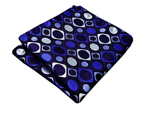 Shlax&Wing Pattern Multicolor Blue Black Pocket Square Mens Hankies Hanky