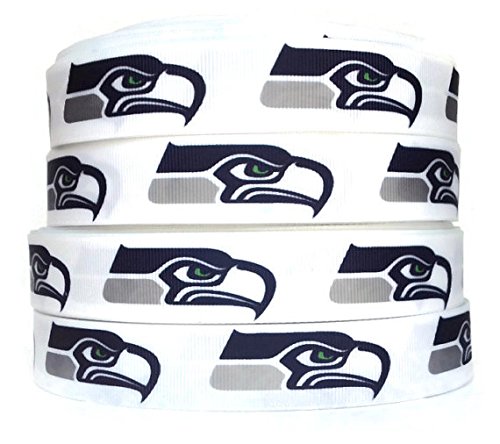 5 Yards 7/8 inch Grosgrain Seattle Seahawks Ribbon Trim By The Yard