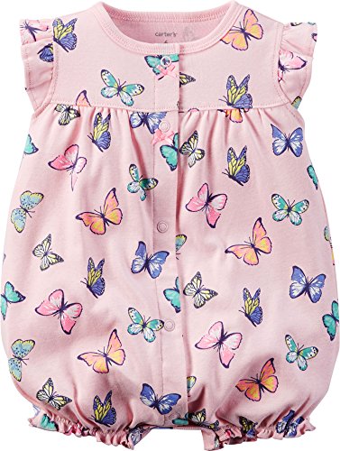 Carters Baby Girls Snap-Up Cotton Romper Pink Butterflies