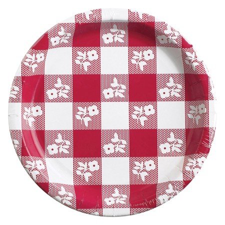

Club Pack of 96 Red Gingham Lunch Plates 9"