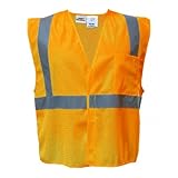 Utility Pro Wear UPA472 Polyester High-Visibility Mesh Vest with Velcro Closure, X-Large, Orange