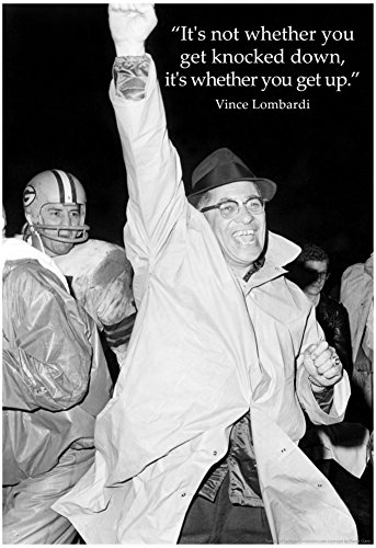 Vince Lombardi Get Back Up Quote Sports Archival Photo Poster 13 x 19in