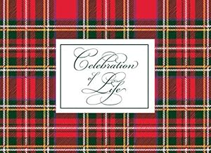 Celebration of Life: Red Tartan Plaid Funeral Guest Book