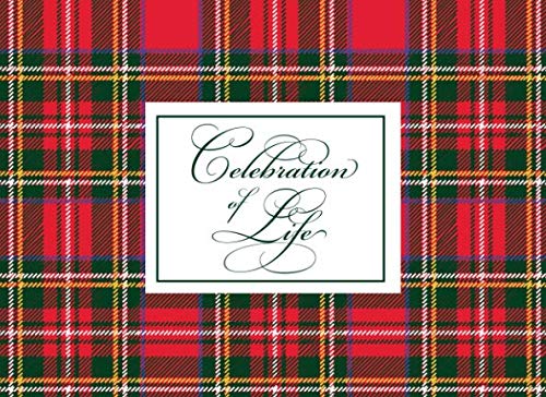 Celebration of Life: Red Tartan Plaid Funeral Guest Book by Splendid Paper Co