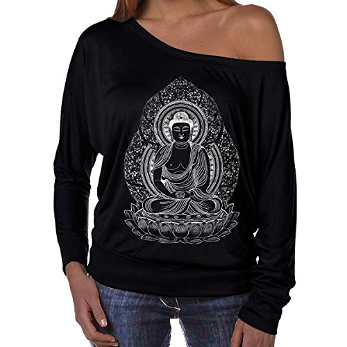 

The Buddha Ladies' Flowy Off Shoulder Long Sleeve Shirt
