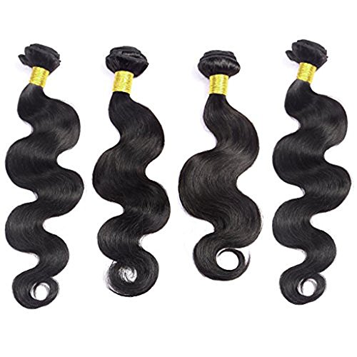 eCowboy TM BRAZILIAN Premium Grade Hair Extensions BODY WAVE, 100% Human Hair, Natural Color, Shed Free, 4-Pack for Full Head