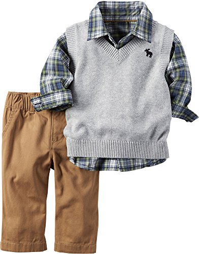 Carters Baby Boys Plaid Sweater Vest Set