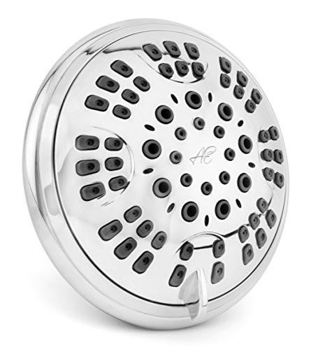 Aqua Elegante 6 Function Luxury Shower Head - Best High Pressure, Wall Mount, Adjustable Showerhead - Chrome