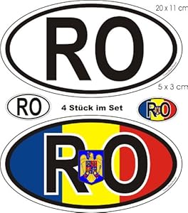 Aufkleber Europa Rumänien Länderaufkleber Nationalitätenkennzeichen ...