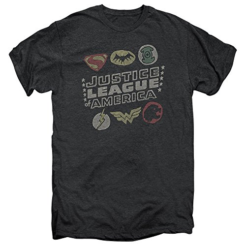 Justice League Logos Retro Premium T-Shirt