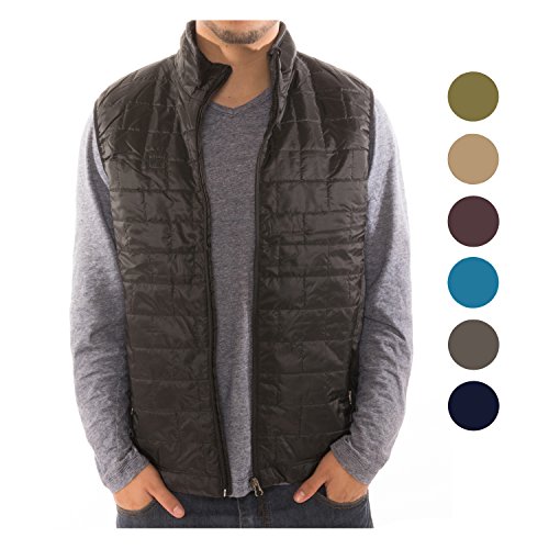 Men's Puffer Quilted Water Repellent Full Zipper Packable Vest Jacket Coat - NWT