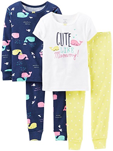 Carter's Baby Girls' 4 Piece PJ Set (Baby) - Cute Like Mommy
