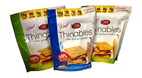Fiber Gourmet Thinables: (1) Wheat 6 oz. (2) Jalapeno Cheddar Cheese 6 oz. Variety Pack