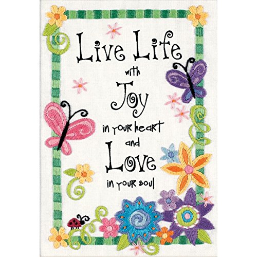 Dimensions Live Life Mini Crewel Kit-5 Inch X7 Inch