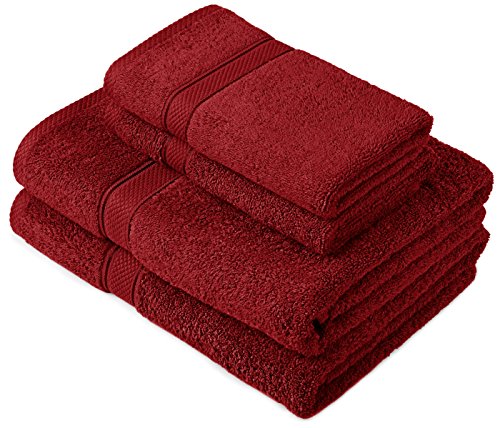 Pinzon by Amazon - Juego de toallas de algodón egipcio (con 2 toallas de baño y 2 toallas de mano),...