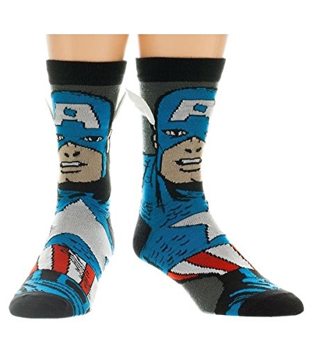 Captain America Winged Crew Sock