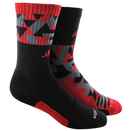 adidas Men's Energy Camo 2-Pack Crew Socks, Black/Power Red/Onix, Large
