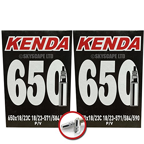 2 x Kenda Inner Tubes - 650 x 18 - 23 (18 - 23 x 571 / 584 / 590) - Presta Valve - PAIR - FREE SHIPPING! FREE VALVE CAP UPGRADE WORTH $4.99!