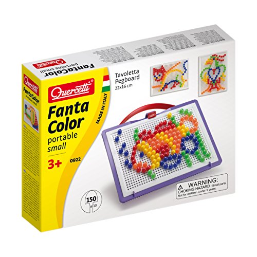 Quercetti 0922 – Mosaik-Steckspiel FantaColor inklusiv 150 Stecker, 10 mm, farbig sortiert
