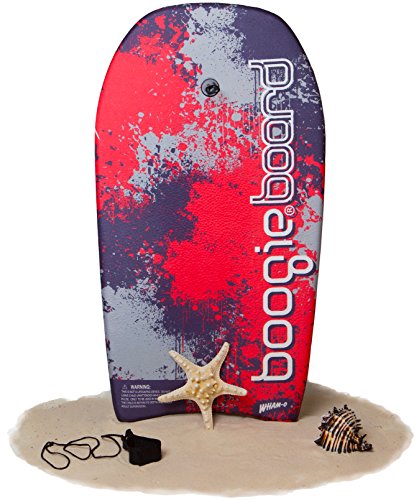 Boogie Board 33 Bodyboard - Durable Fiberclad Deck with Phuzion Core and Leash - Choose Your Graphics (Tidal Splatter, Red/Black)