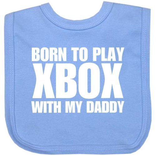 BabyPrem Baby Born to play XBox with my Daddy Cotton One size Velcro Baby Bib