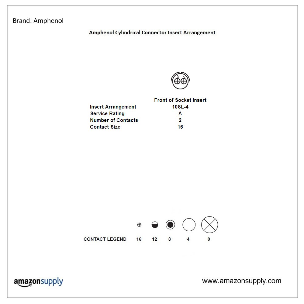 

Amphenol Industrial ACS02E-10SL-4P(003) Circular Connector Pin, Environmental Resisting, Threaded Coupling, Solder Termination, Box Mounting Receptacle, 10SL-4 Insert Arrangement, 10SL Shell Size, 2 Contacts