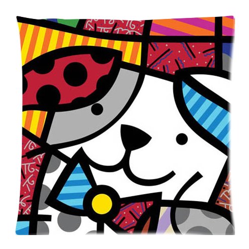 romero britto Graffiti Art Pattern Pillow Cases Cover 18x18 inch Cushion Case (Two sides)