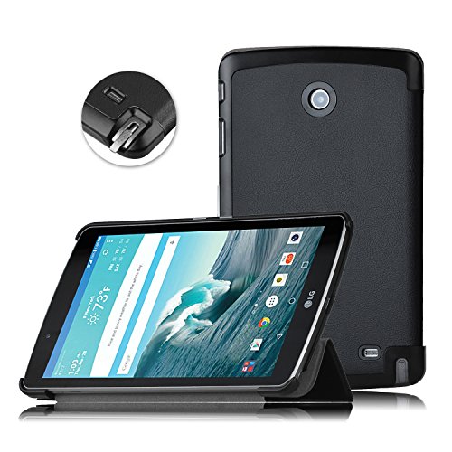 IVSO LG G Pad F 8.0 Case/ LG G Pad 2 8.0 case- Ultra-Slim and Ultra-light High Quality PU Leather Folio Case Stand Cover for [AT&T 4G LTE Model V495 and T-Mobile 4G LTE Model V496] Tablet (Black)