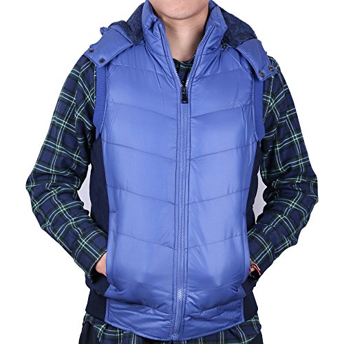 Men's Thick Soft Fluff Quilted Hooded Vest Winter Sleeveless Jakcet