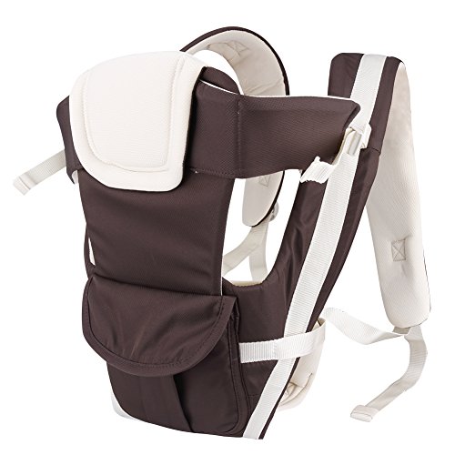 iEFiEL Mochilas Frontales Bebé Portabebés Ajustables Cómodos de Calidad Superior Regalo de Recién Nacidos Marrón talla única