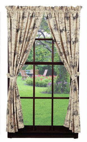 Algopix Similar Product 2 - Window Curtains Panels French Postcard
