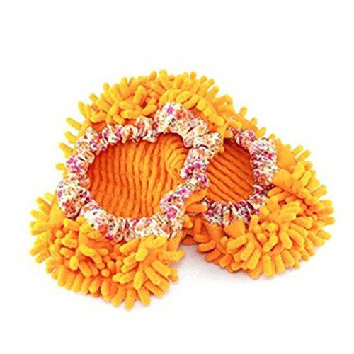 TheWin Dust Mop Slippers Comforable Shoes Floor Cleaner, Orange