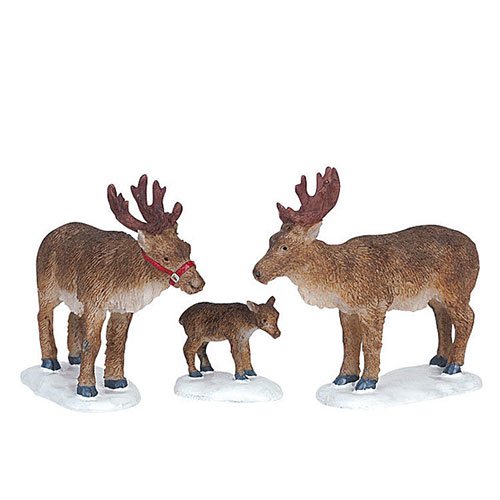 2006 Reindeer Set of 3 Christmas Village Figurines