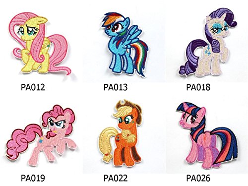 My Little Pony Horse Embroidered Iron/sew on Patch Cloth Applique Set of 6 (My Little Pony)
