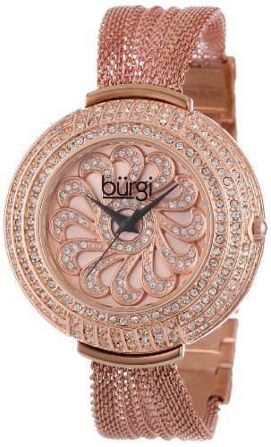 Burgi Women's BUR051RG Crystal Mesh Bracelet Watch