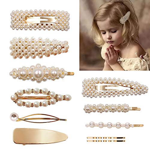 Algopix Similar Product 12 - MJartoria 11 Pcs Pearls Hair Clips for