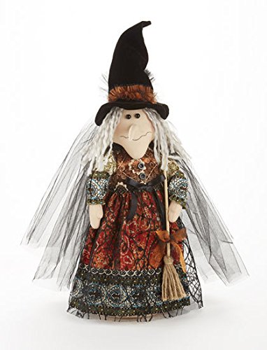 

Delton Products 14" Witch Stump With Orange Floral Dress