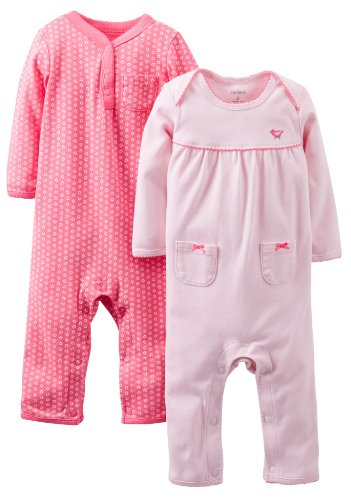 Carter's Baby Girls' 2 Pack Coverall Set (Baby) - Pink