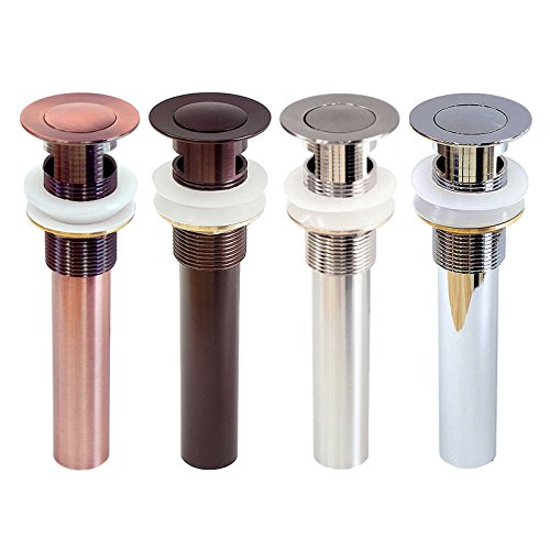FREUER Faucets Pop Up Overflow Bathroom Sink Drain, Brushed Nickel